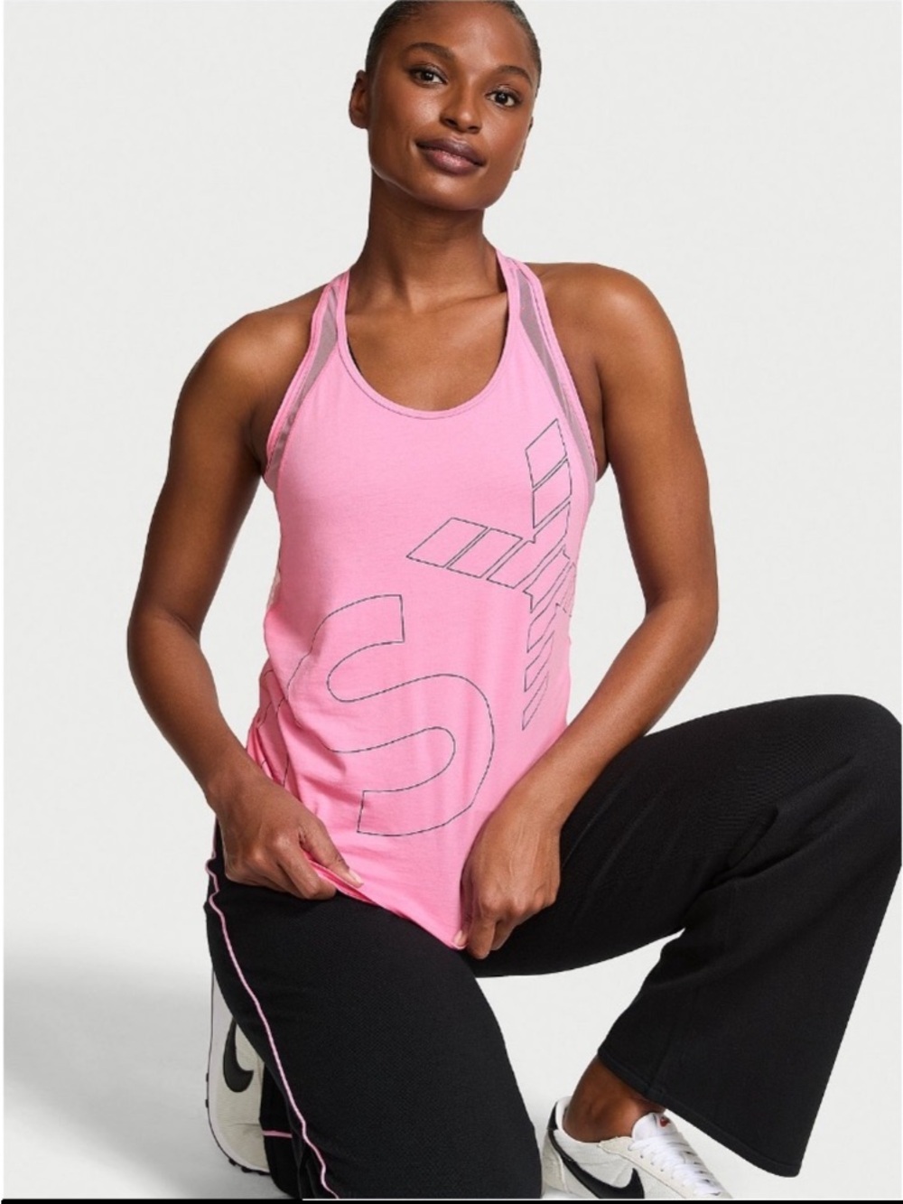 🌸Victoria’s Secret VSX Cotton Jersey Racerback tank top sz L NWT
